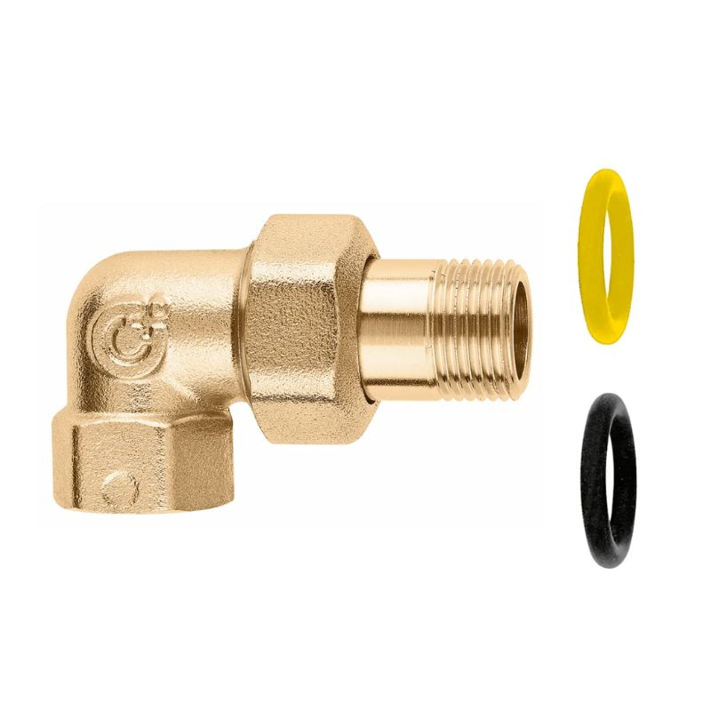 Caleffi Bocchettone Curvo Tre Pezzi per Acqua/Gas