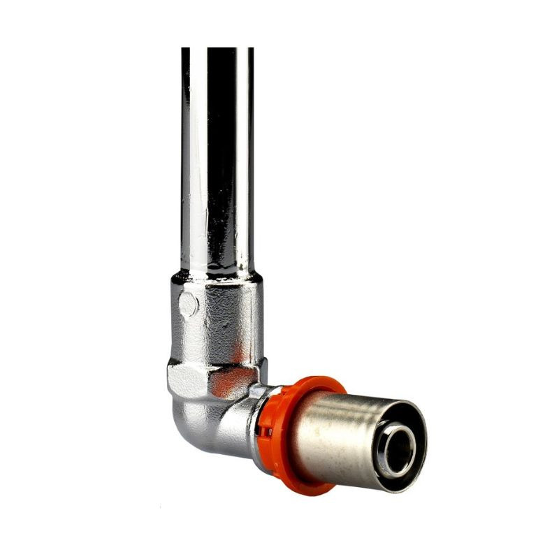Ivar Gomito Multistrato a Pressare con Tubo di Rame Cromato 16/2 x 15 mm