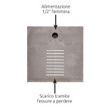 Attacco Bel-Fer Fontana in Alluminio Rettangolare con Base