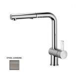 Paffoni Rock Cucina Alta Estraibile - Steel Looking