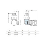 Scheda Tecnica SR Tondera Valvola Radiatori Attacco Verticale - Sinistra