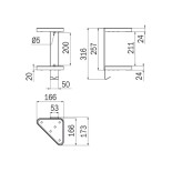 Scheda Tecnica Inda Indissima Portasapone da doccia angolare a 2 ripiani