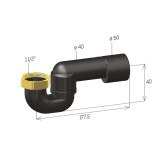 Scheda Tecnica Ghidini Sifone Snodato per vasca 1" 1/4