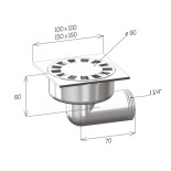 Scheda Tecnica Ghidini Pilettone a Pavimento Curvo