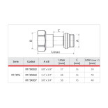 Scheda Tecnica Giacomini Bocchettone Telescopico per Valvole e Detentori da 1/2"