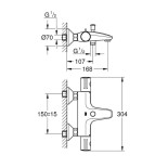 Scheda Tecnica Grohe Grohtherm 800 Vasca esterno Termostatico