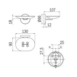 Scheda Tecnica Inda Hotellerie Portasapone a Muro in Ottone Cromato