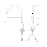 Scheda Tecnica Paffoni Light Cucina canna alta - Nero Opaco