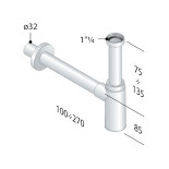 Scheda Tecnica Sifone d'Arredo per Lavabo in Ottone 